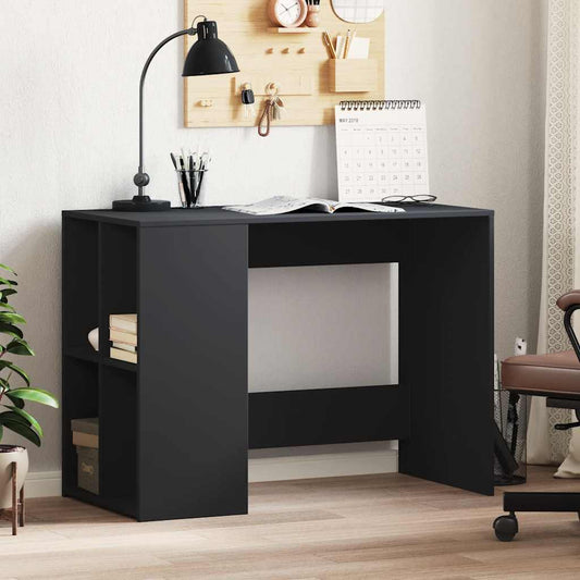 Sleek Black Engineered Wood Desk 102x50x75 cm
