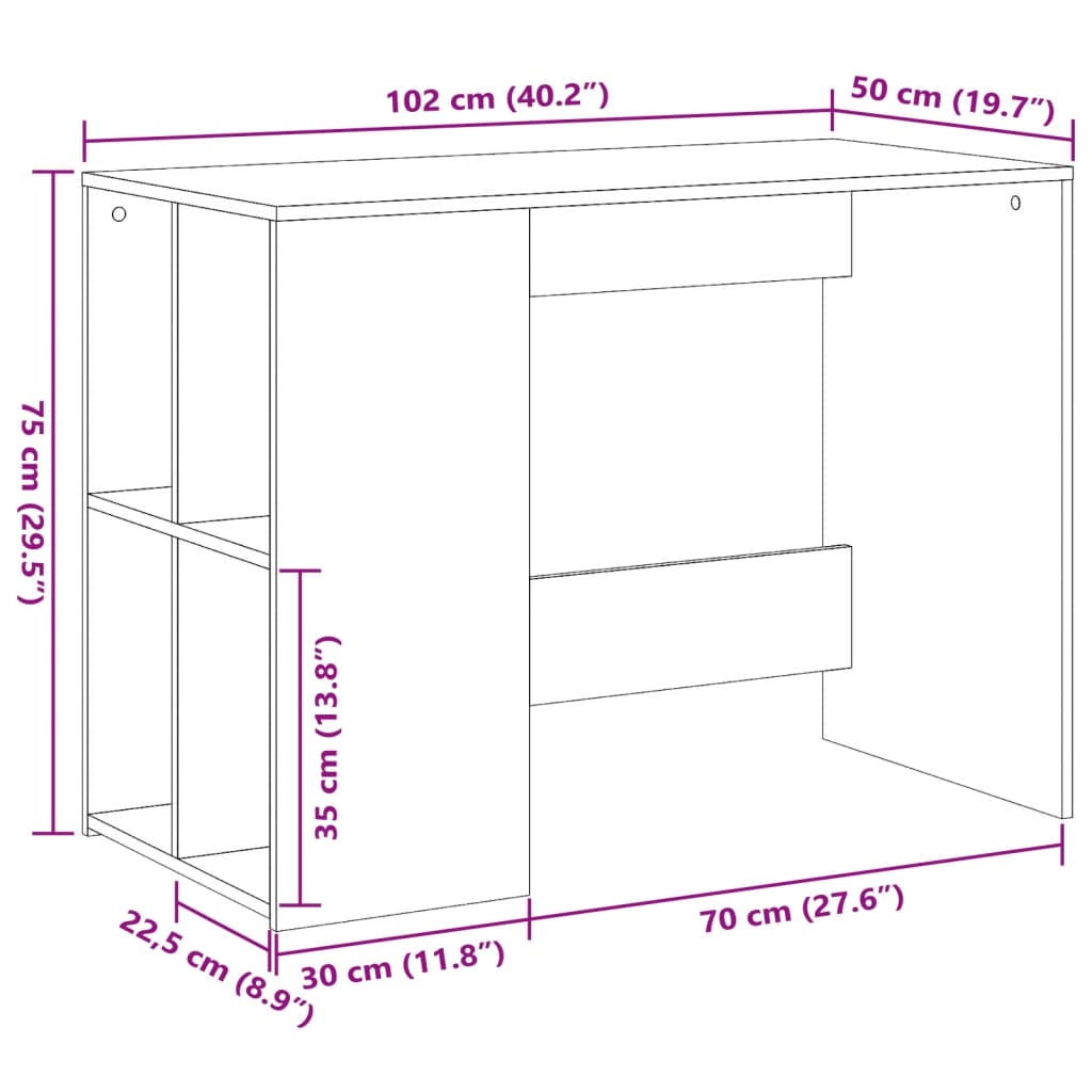 Stylish Desk Sonoma Oak 102x50x75 cm - Durable Engineered Wood