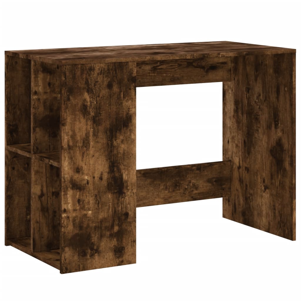 Elegant Smoked Oak Desk - 102x50x75 cm, Engineered Wood