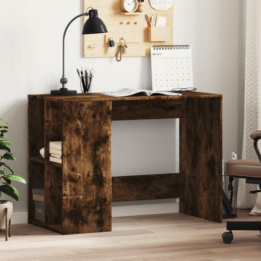 Elegant Smoked Oak Desk - 102x50x75 cm, Engineered Wood