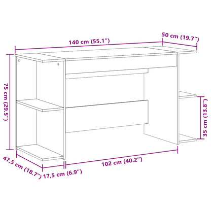 Stylish Sonoma Oak Desk 140x50x75 cm - Durable Engineered Wood