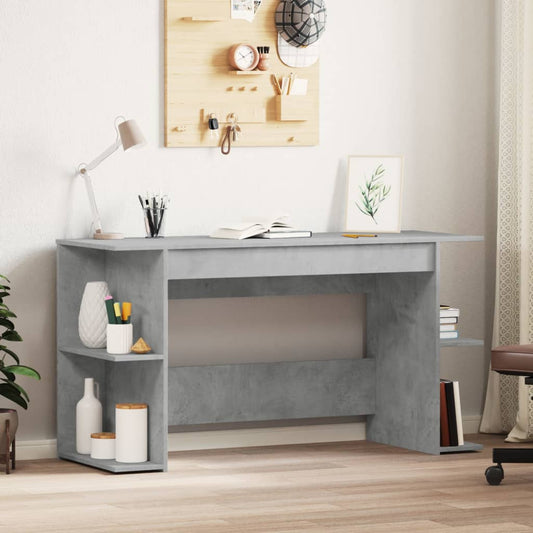 Concrete Grey Desk 140x50x75 cm - Durable Engineered Wood