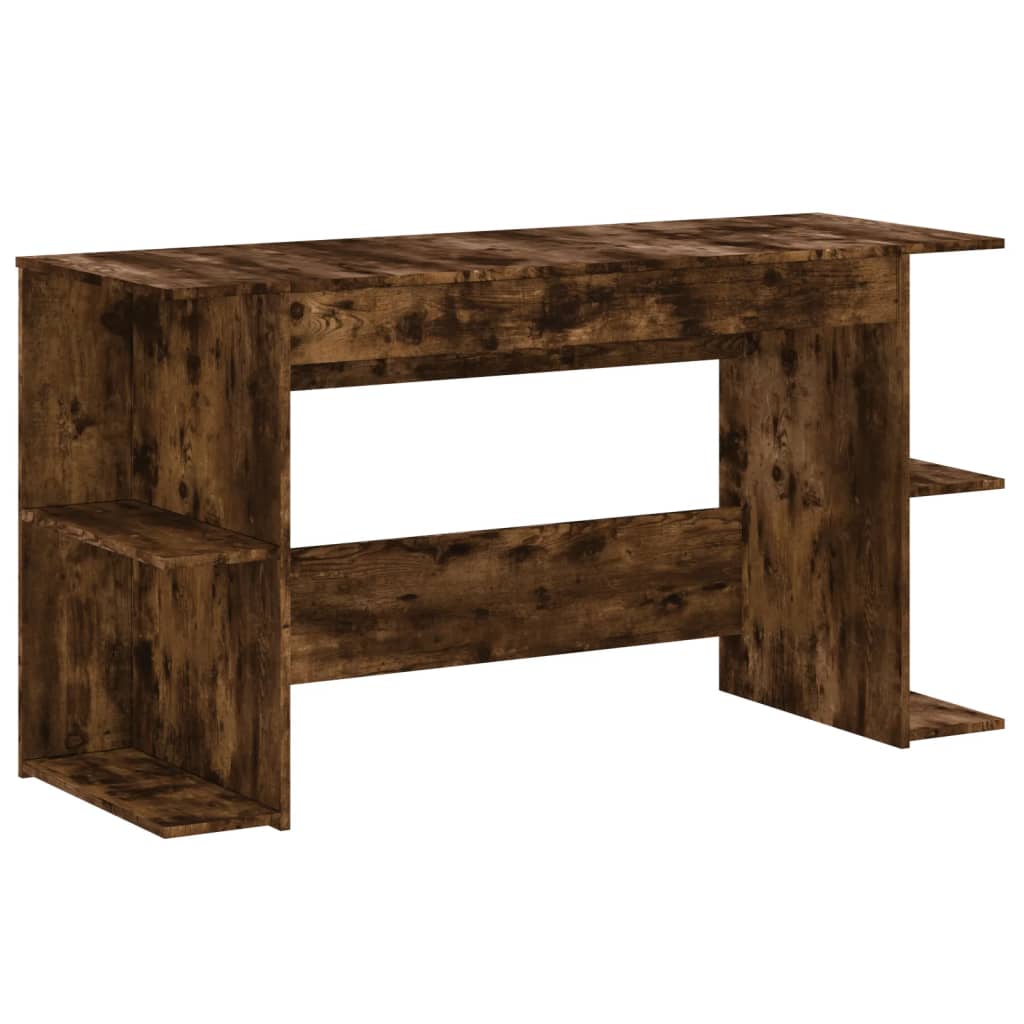 Compact Smoked Oak Desk 140x50x75 cm - Stylish Engineered Wood