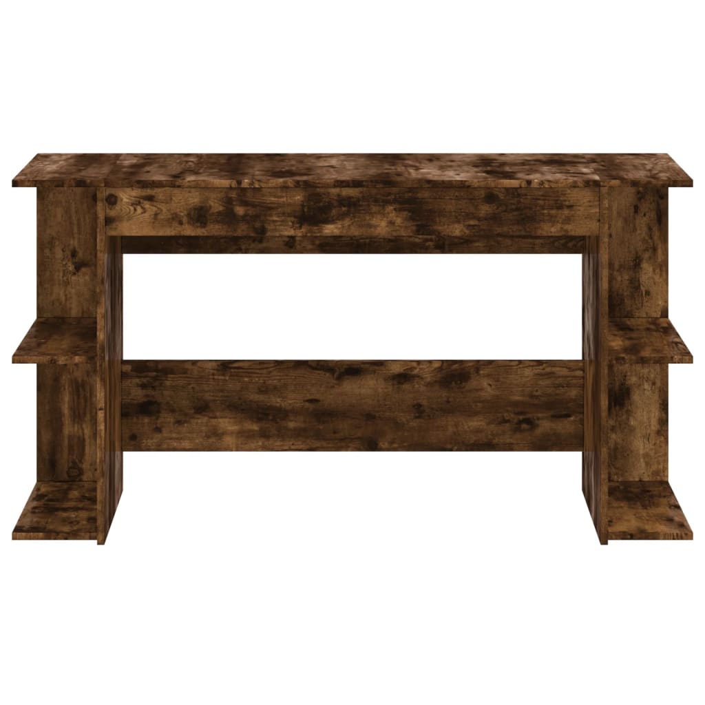Compact Smoked Oak Desk 140x50x75 cm - Stylish Engineered Wood