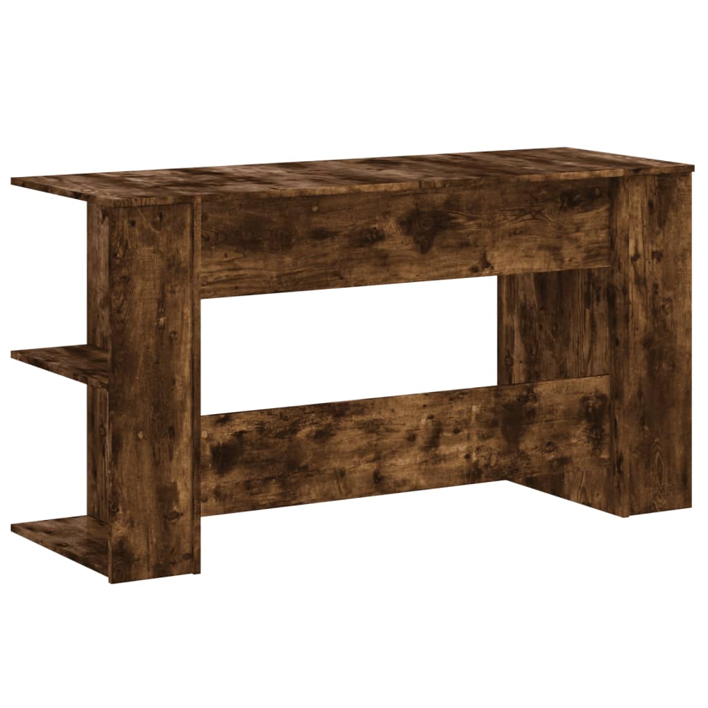 Compact Smoked Oak Desk 140x50x75 cm - Stylish Engineered Wood