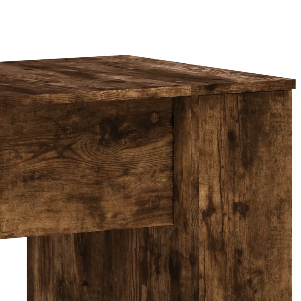 Compact Smoked Oak Desk 140x50x75 cm - Stylish Engineered Wood