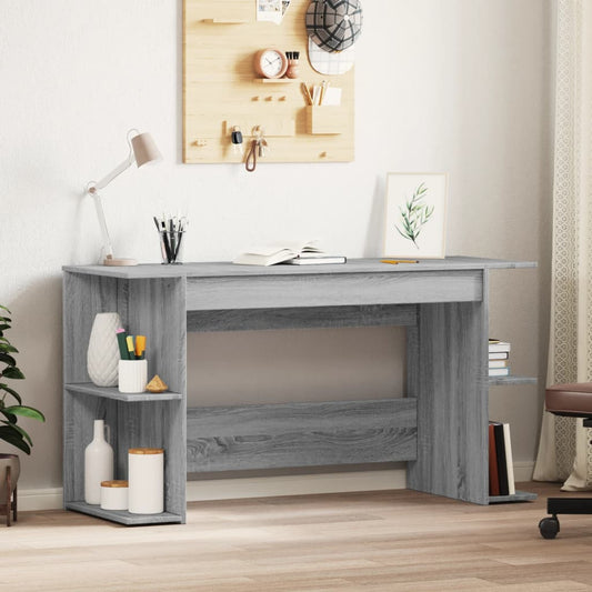 Grey Sonoma Engineered Wood Desk 140x50x75 cm - Stylish & Durable