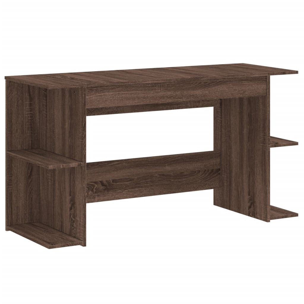 Brown Oak Engineered Wood Desk - 140x50x75 cm