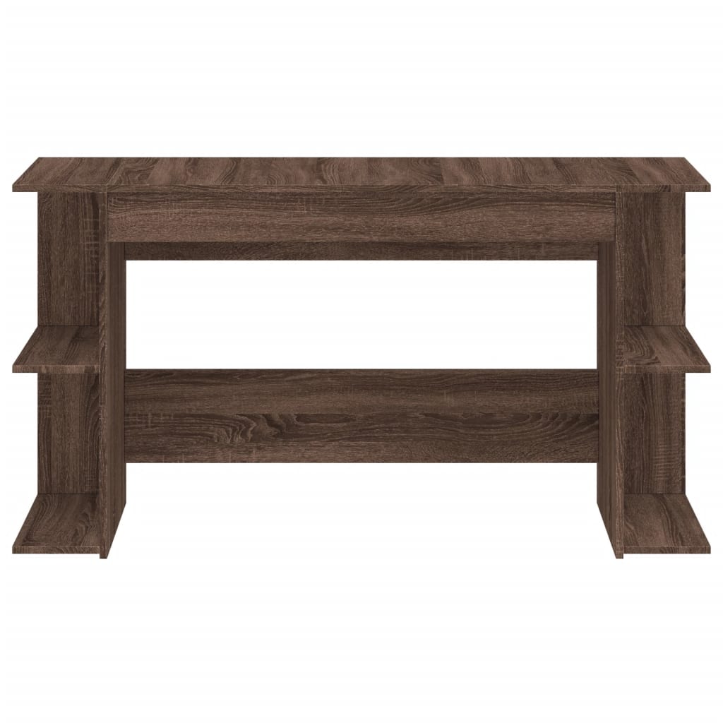 Brown Oak Engineered Wood Desk - 140x50x75 cm