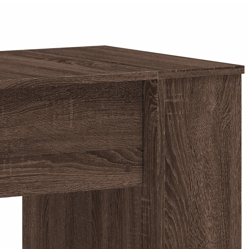 Brown Oak Engineered Wood Desk - 140x50x75 cm