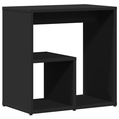 Stylish Black Engineered Wood Side Table 50x30x50 cm