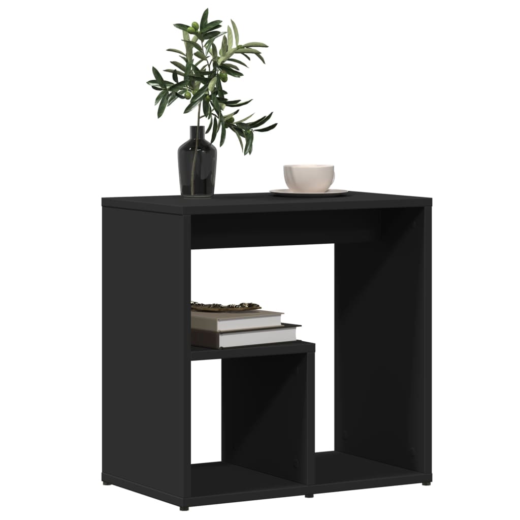 Stylish Black Engineered Wood Side Table 50x30x50 cm