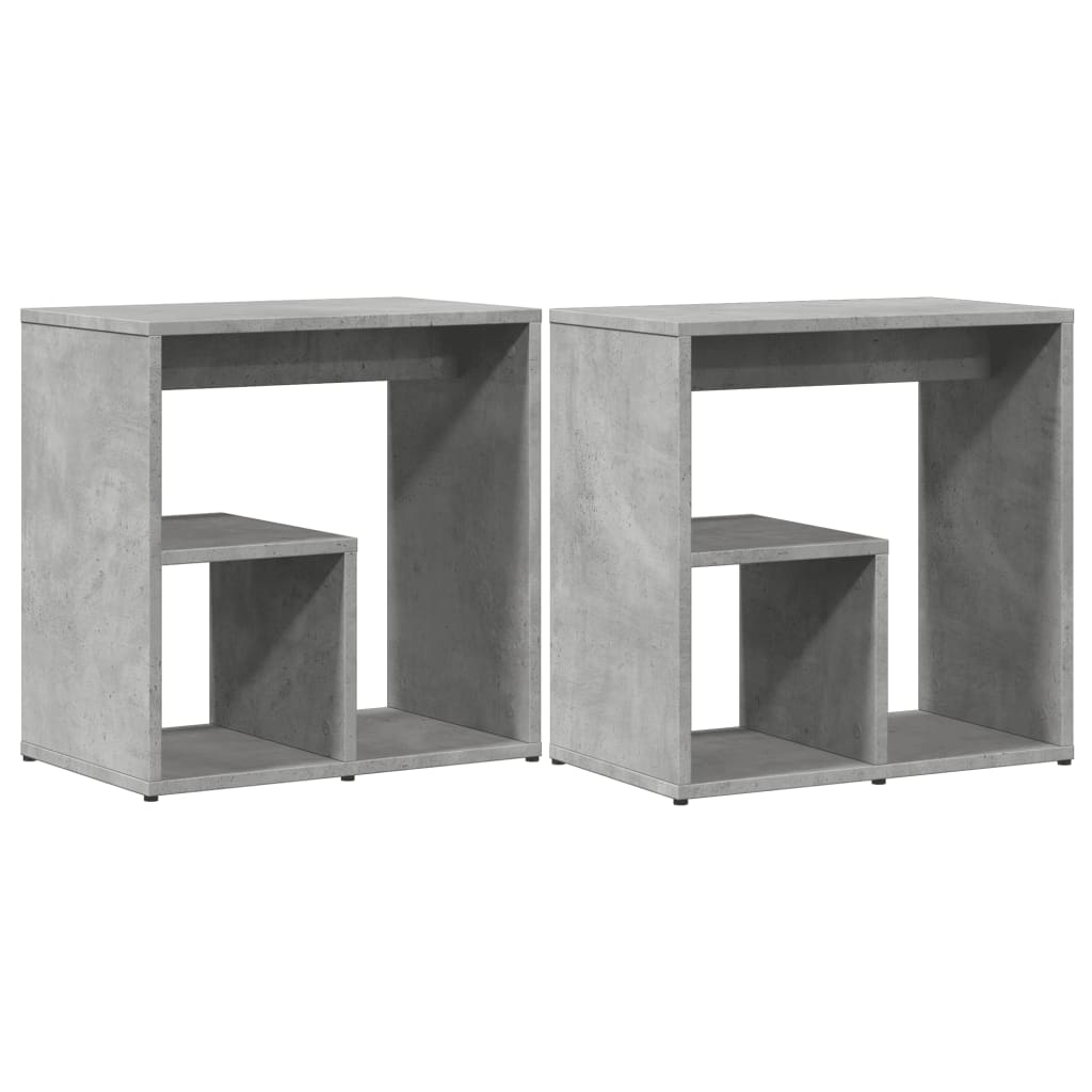Concrete Grey Engineered Wood Side Tables Set of 2 - 50x30x50 cm