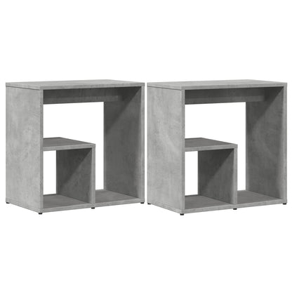 Concrete Grey Engineered Wood Side Tables Set of 2 - 50x30x50 cm