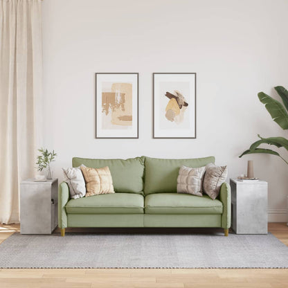 Concrete Grey Engineered Wood Side Tables Set of 2 - 50x30x50 cm