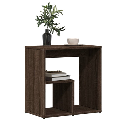 Brown Oak Side Tables Set of 2, 50x30x50 cm, Engineered Wood