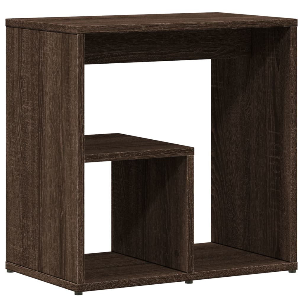 Brown Oak Side Tables Set of 2, 50x30x50 cm, Engineered Wood