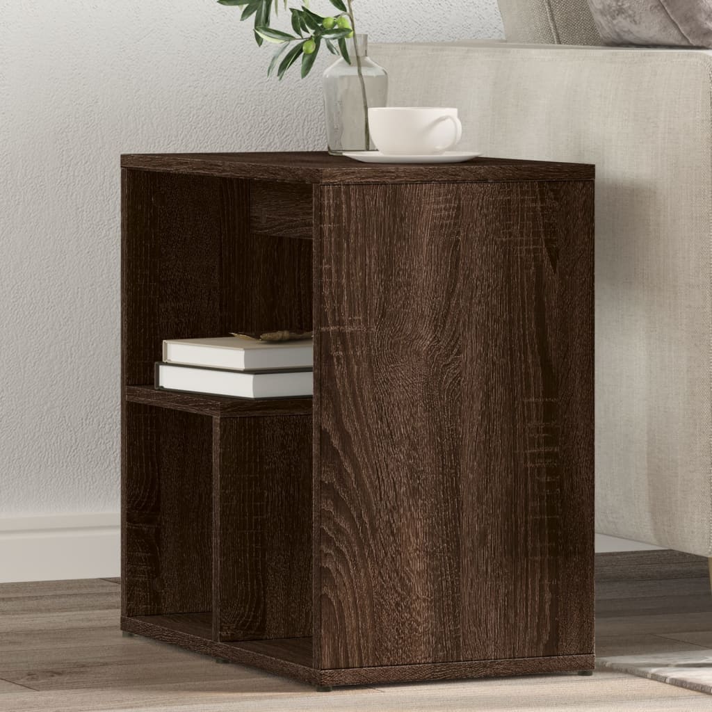Brown Oak Side Tables Set of 2, 50x30x50 cm, Engineered Wood