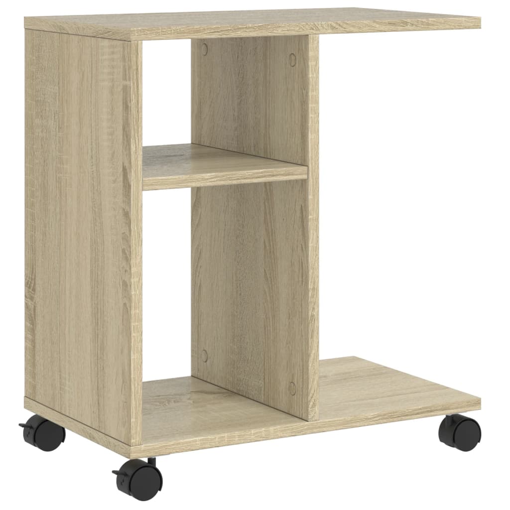 Mobile Side Table in Sonoma Oak, 50x30x55 cm, Engineered Wood