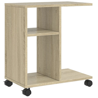 Mobile Side Table in Sonoma Oak, 50x30x55 cm, Engineered Wood