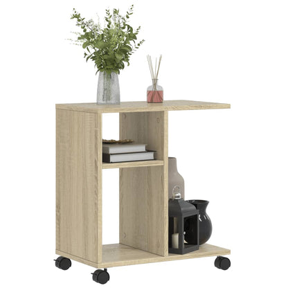 Mobile Side Table in Sonoma Oak, 50x30x55 cm, Engineered Wood