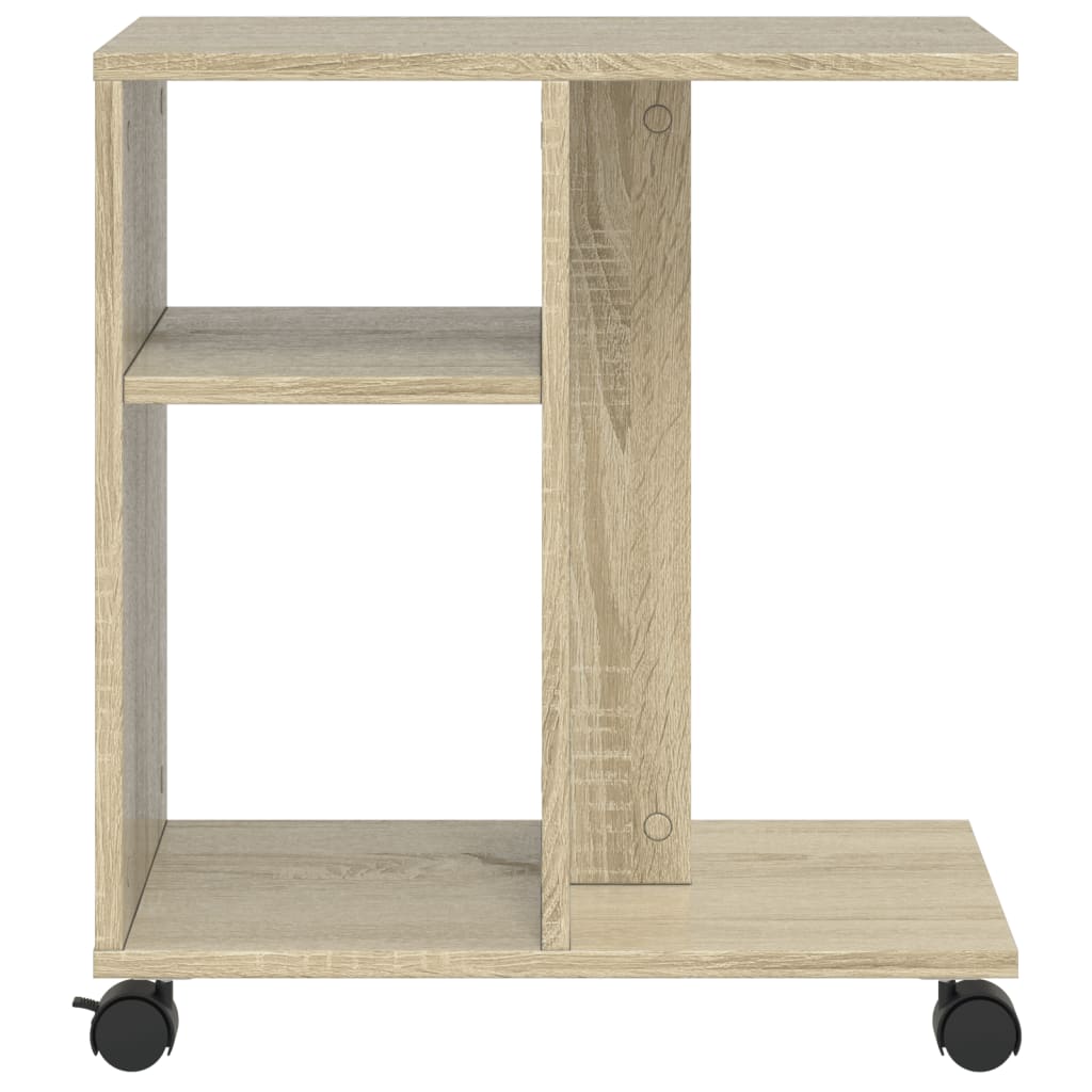 Mobile Side Table in Sonoma Oak, 50x30x55 cm, Engineered Wood