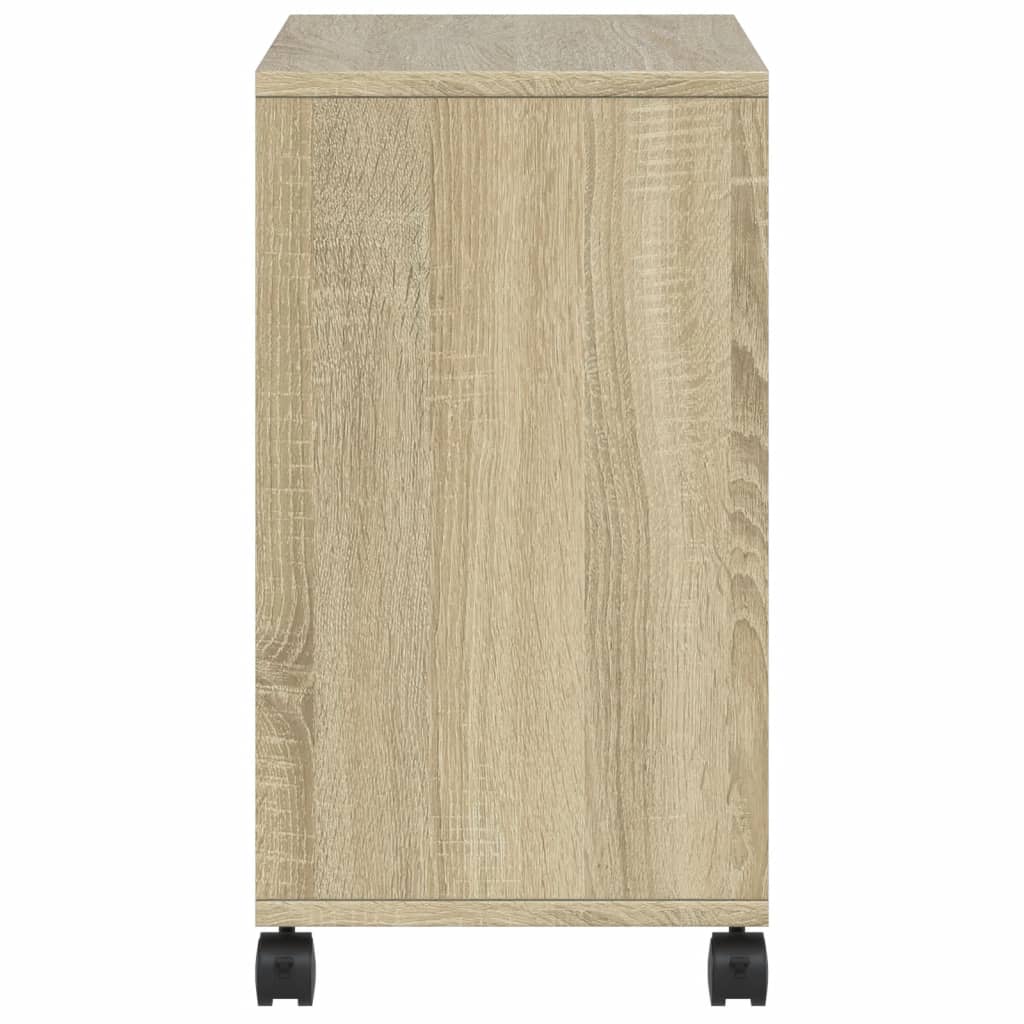 Mobile Side Table in Sonoma Oak, 50x30x55 cm, Engineered Wood
