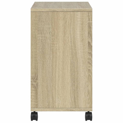 Mobile Side Table in Sonoma Oak, 50x30x55 cm, Engineered Wood