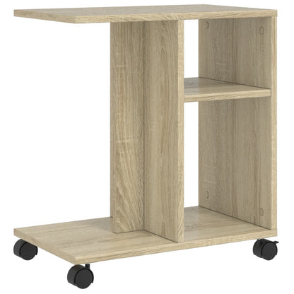 Mobile Side Table in Sonoma Oak, 50x30x55 cm, Engineered Wood