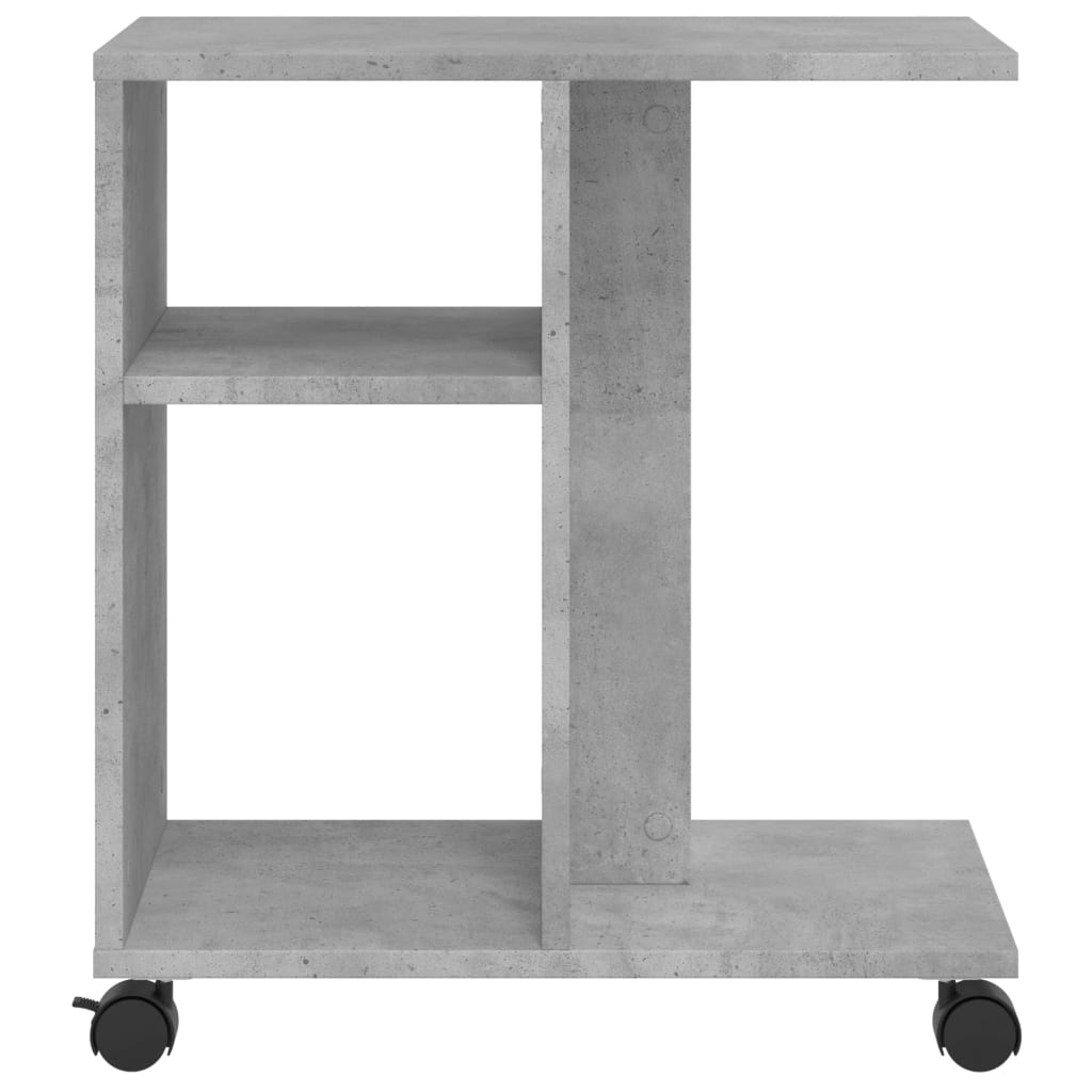 Mobile Concrete Grey Side Table, 50x30x55 cm, Engineered Wood