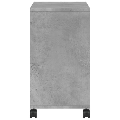 Mobile Concrete Grey Side Table, 50x30x55 cm, Engineered Wood