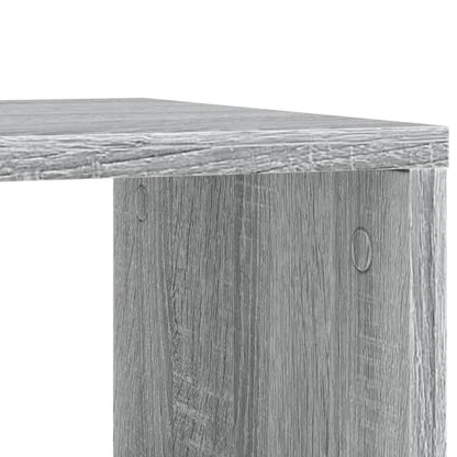 Grey Sonoma Side Table with Wheels, 50x30x55 cm, Engineered Wood