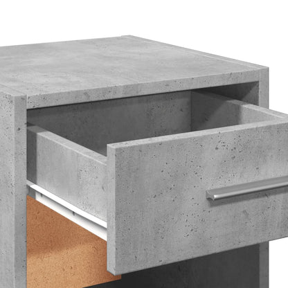 Concrete Grey Engineered Wood Bedside Cabinets Set, 35x34x65 cm