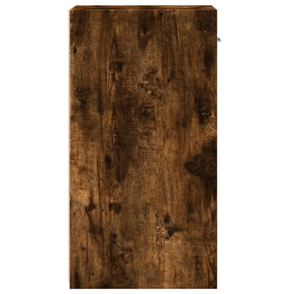 Set of 2 Smoked Oak Bedside Cabinets, 35x34x65 cm, Engineered Wood