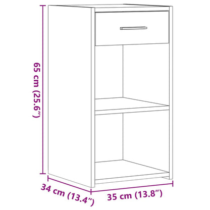 Grey Sonoma Bedside Cabinet 35x34x65 cm - Engineered Wood