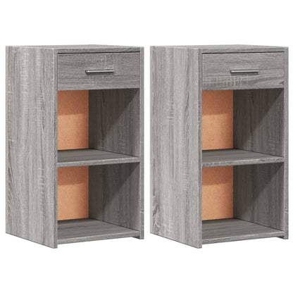 Grey Sonoma Engineered Wood Bedside Cabinets Set, 35x34x65 cm
