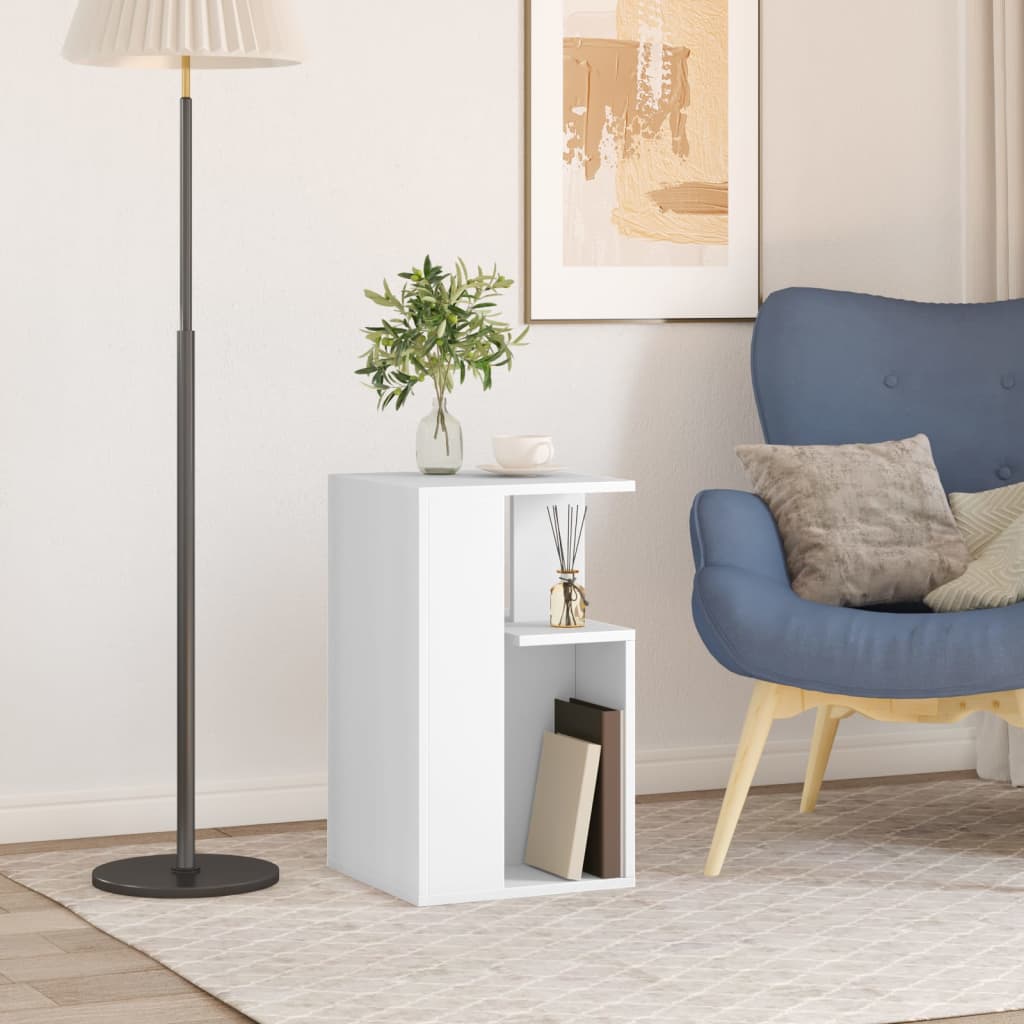 Side Table White 35x35x60 cm Engineered Wood