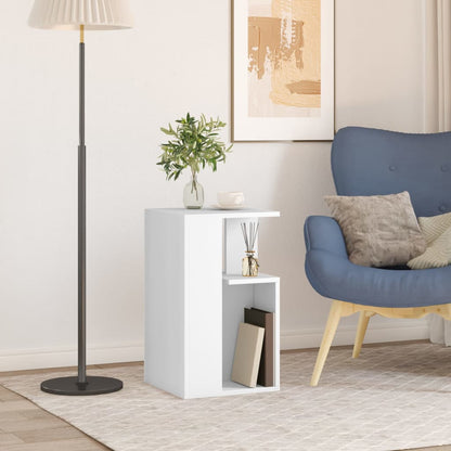 Side Table White 35x35x60 cm Engineered Wood