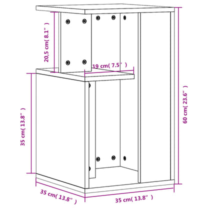Side Table White 35x35x60 cm Engineered Wood