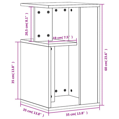 Side Table Smoked Oak 35x35x60 cm Engineered Wood