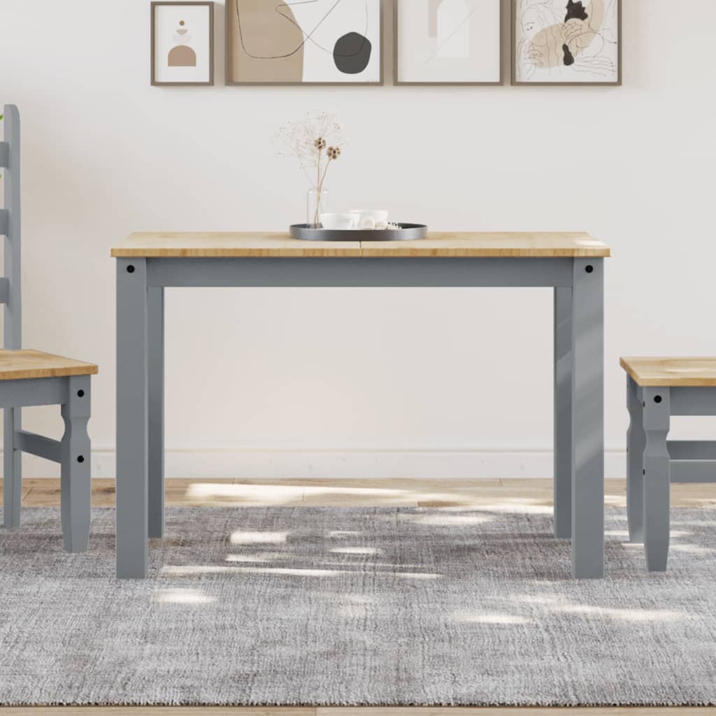Solid Pine Wood Dining Table - Panama Grey 117x60x75 cm