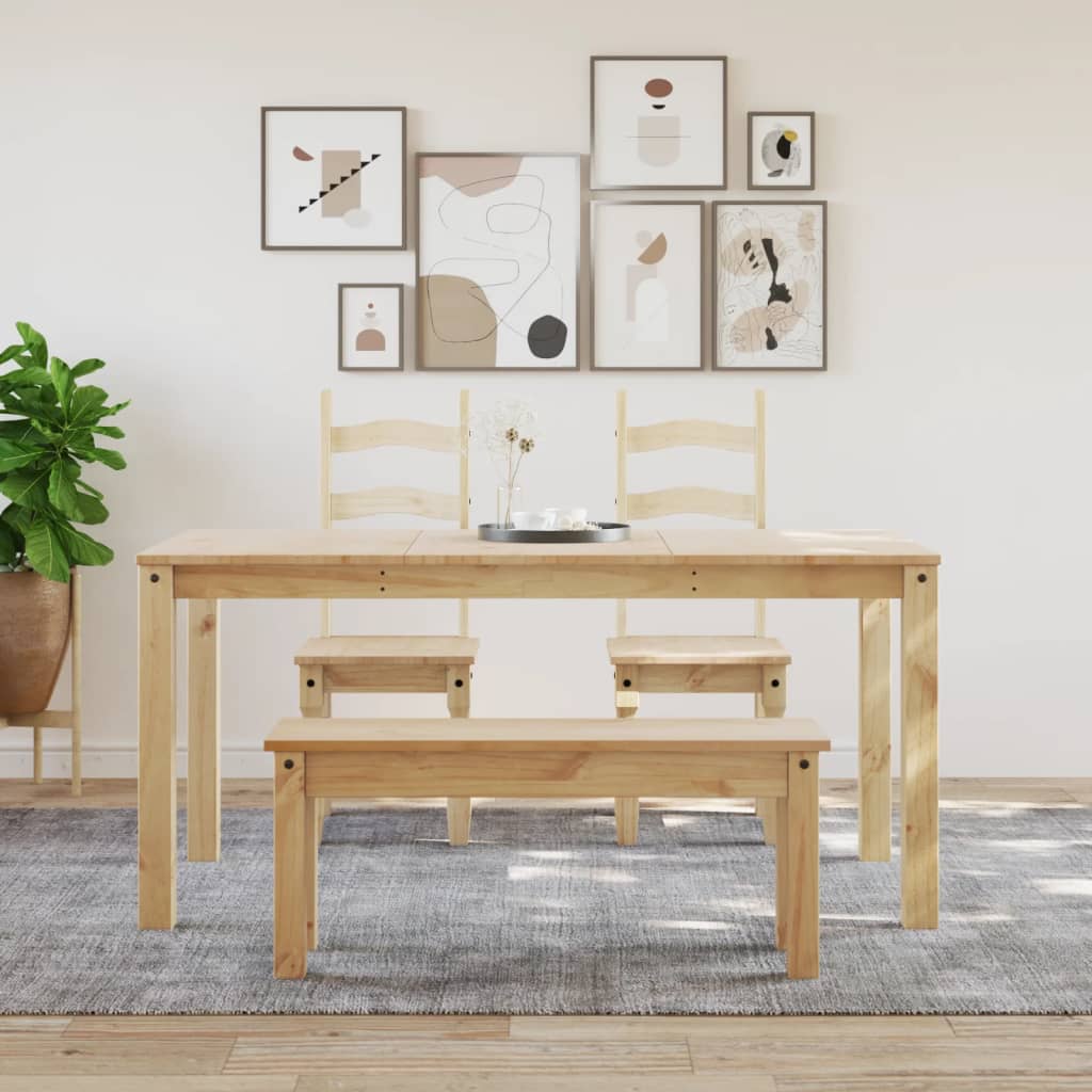 Solid Wood Pine Dining Table Panama 160x80x75 cm