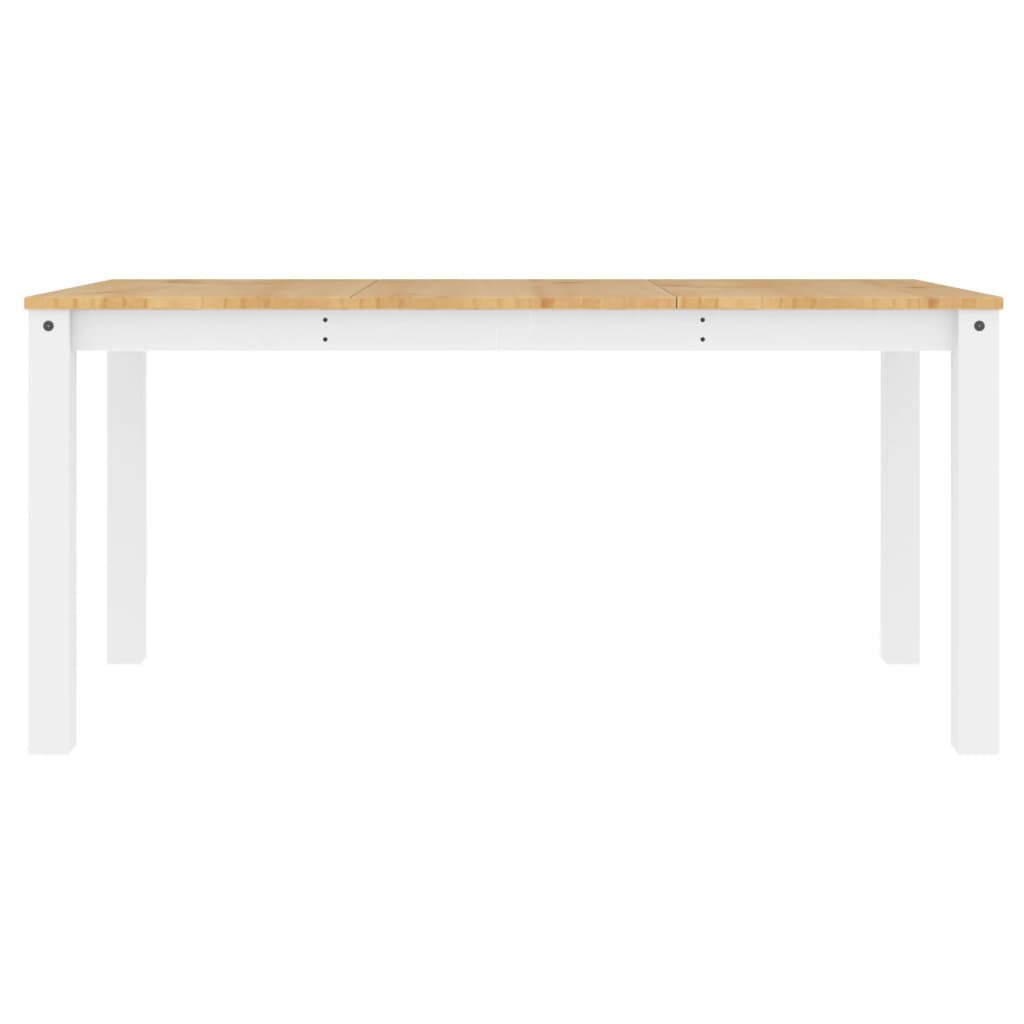 Solid Pine Dining Table Panama White - 160x80x75 cm