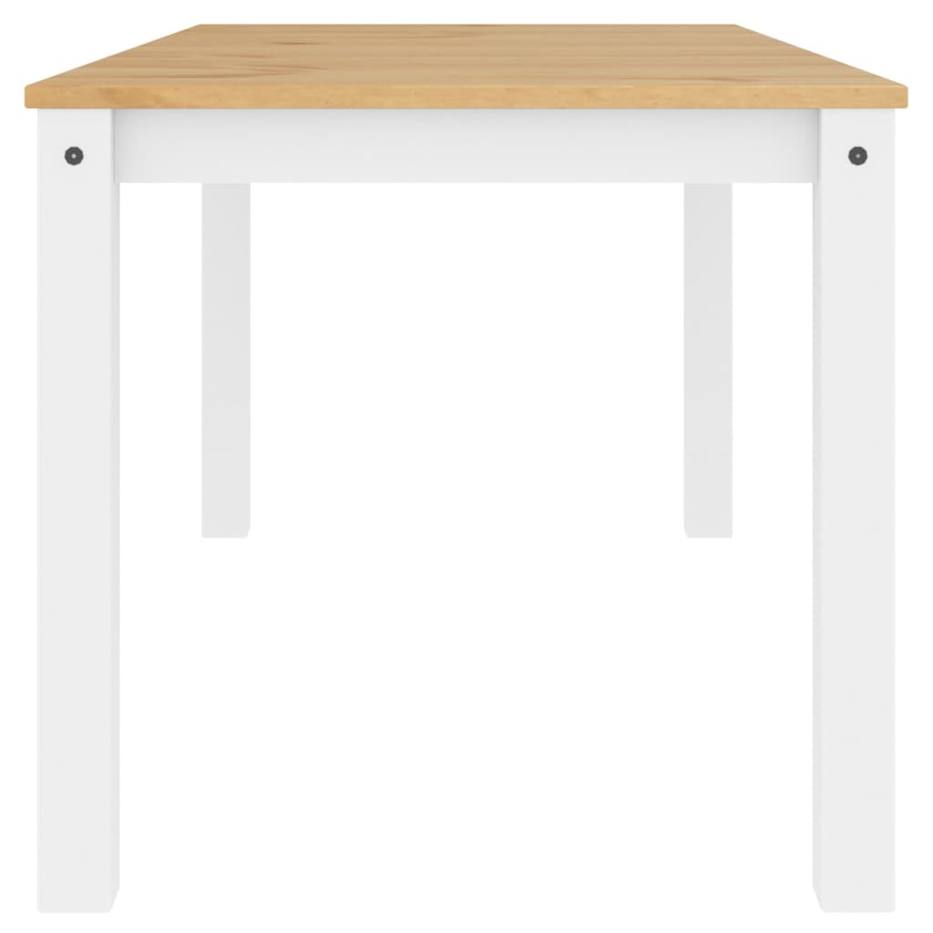 Solid Pine Dining Table Panama White - 160x80x75 cm