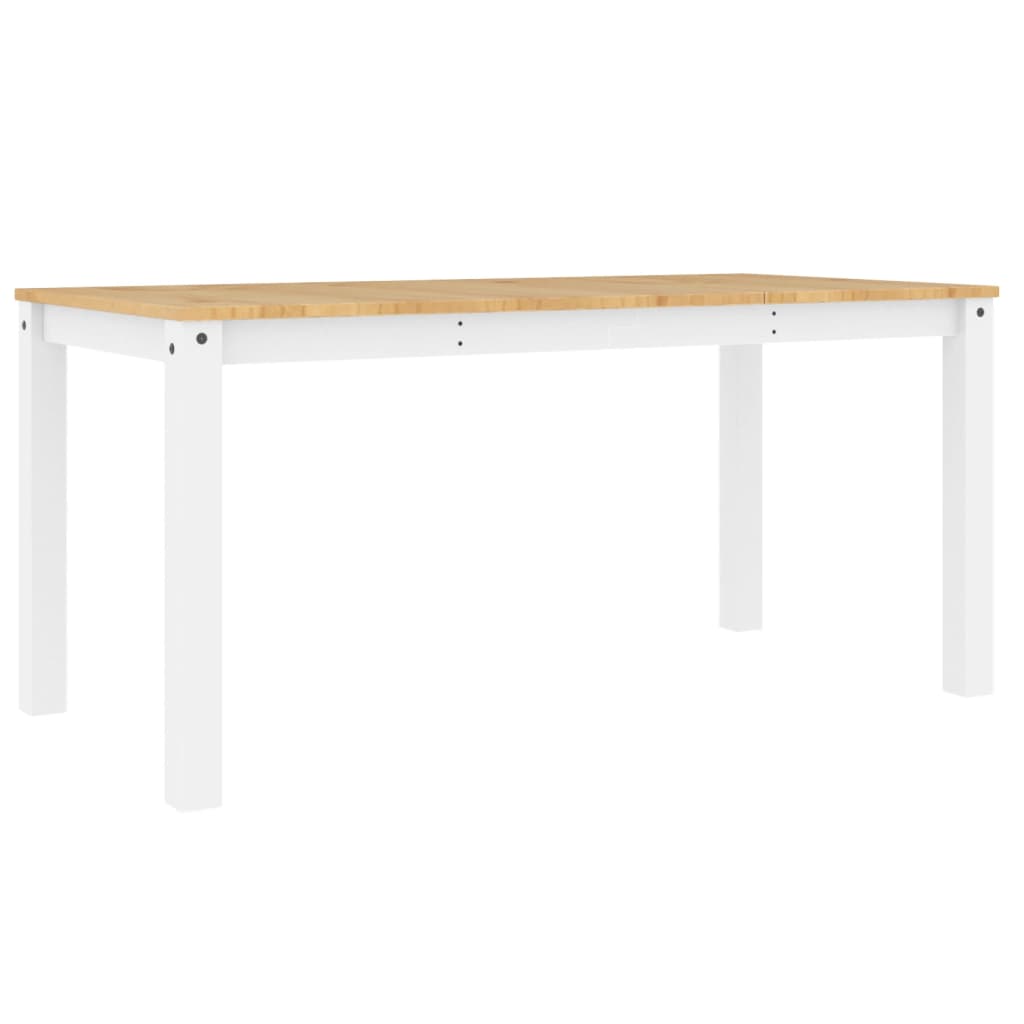 Solid Pine Dining Table Panama White - 160x80x75 cm