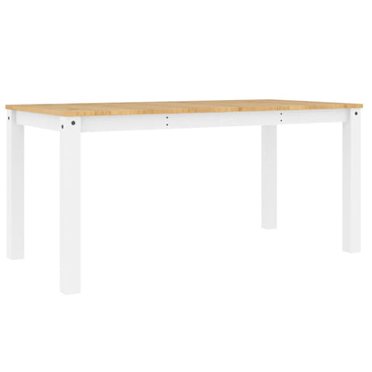 Solid Pine Dining Table Panama White - 160x80x75 cm