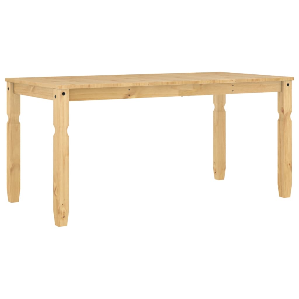 Solid Pine Dining Table Corona 160x80x75 cm - Rustic Charm