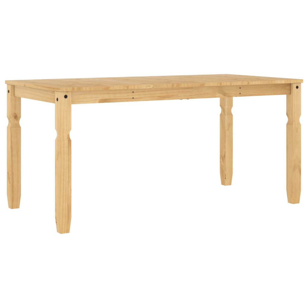 Solid Pine Dining Table Corona 160x80x75 cm - Rustic Charm