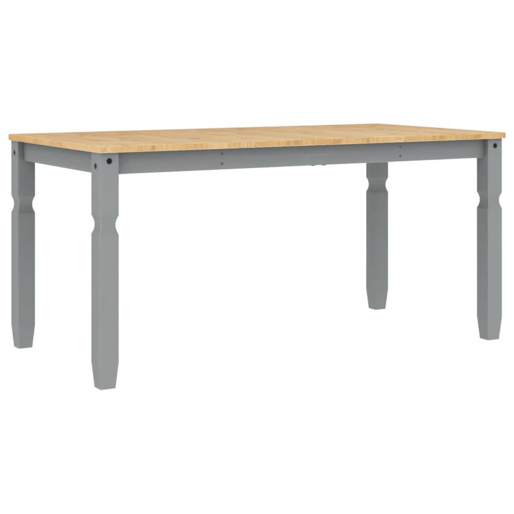 Solid Pine Dining Table Corona Grey 160x80x75 cm - Elegant Design