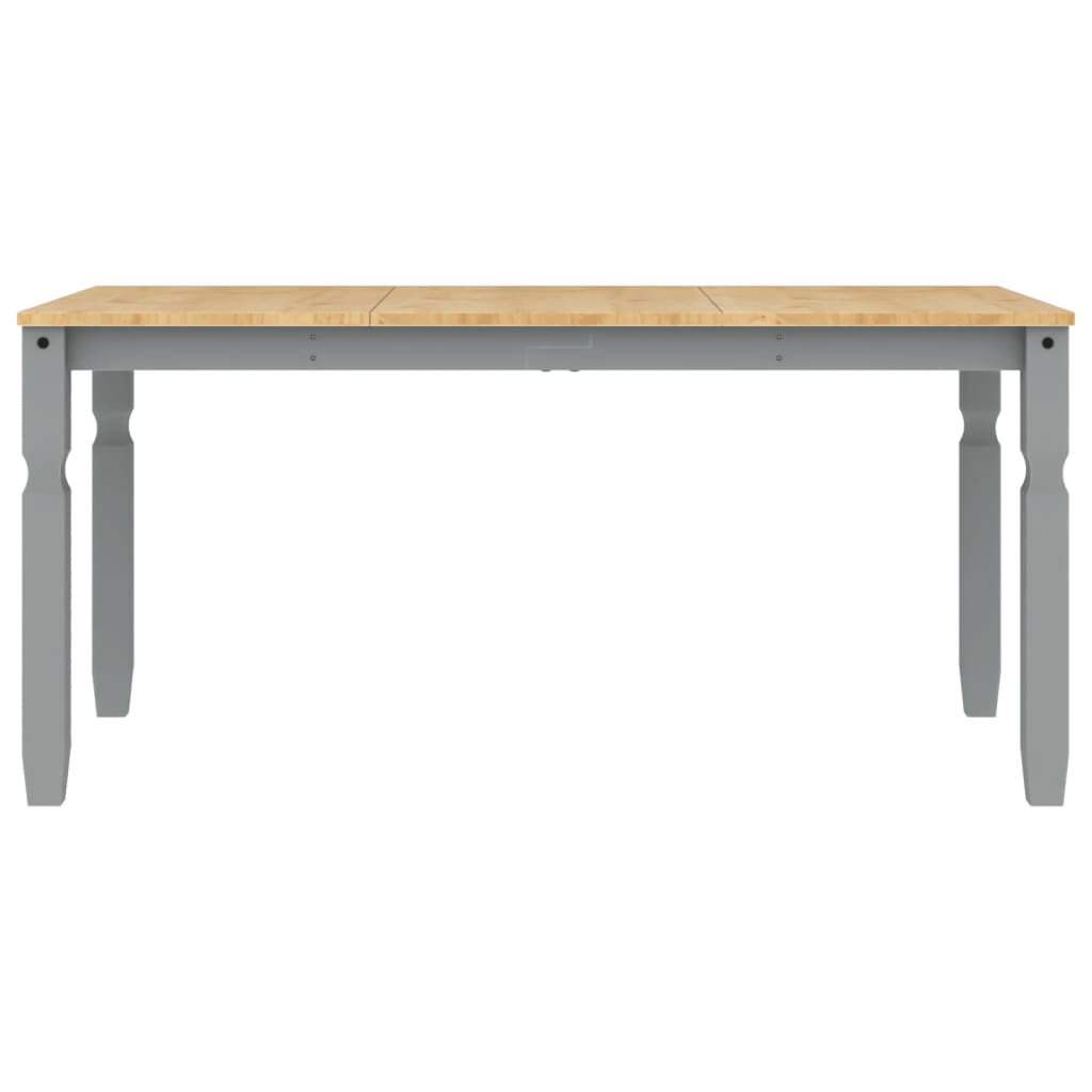 Solid Pine Dining Table Corona Grey 160x80x75 cm - Elegant Design